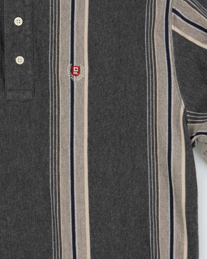 Vintage 1990s Chaps Ralph Lauren Striped Long Sleeve Polo Shirt - L