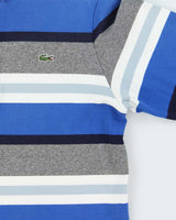 Vintage Lacoste Striped Denim Collar Long Sleeve Polo Shirt - S