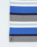 Vintage Lacoste Striped Denim Collar Long Sleeve Polo Shirt - S