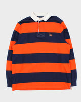 Vintage Y2K 00s American Living Sriped Heavyweight Long Sleeve Rugby Shirt - L