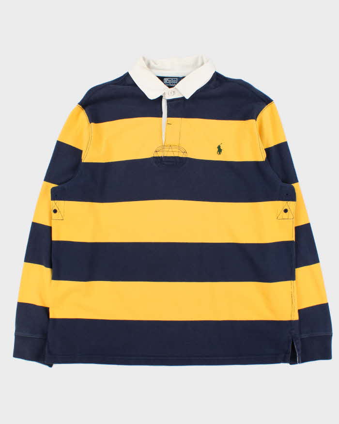 Vintage Y2K 00s Polo Ralph Lauren Striped Long Sleeve Rugby Shirt - XL