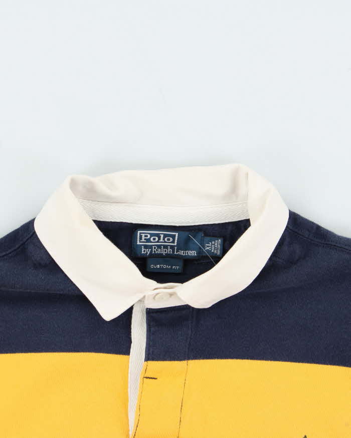 Vintage Y2K 00s Polo Ralph Lauren Striped Long Sleeve Rugby Shirt - XL