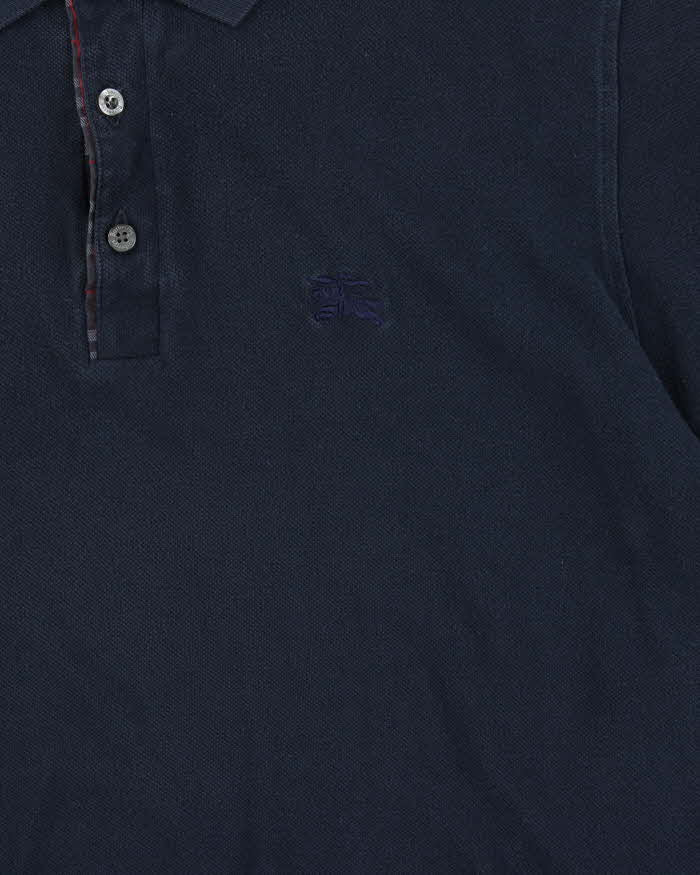 Vintage 1990s Burberry Nova Check Detailed Long Sleeve Polo Shirt - L