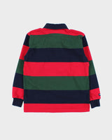 Vintage 1990s Barbarian Lakefield College Striped Heavyweight Long Sleeve Rugby Shirt - XS