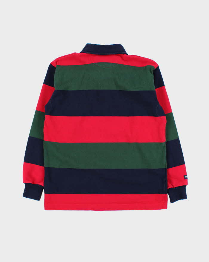 Vintage 1990s Barbarian Lakefield College Striped Heavyweight Long Sleeve Rugby Shirt - XS