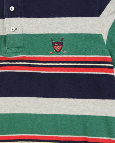 Vintage Early 1990s Polo Ralph Lauren Striped Polo Shirt - L