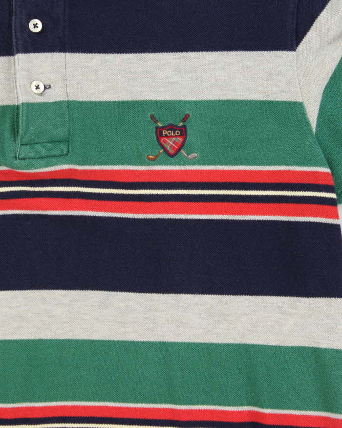 Vintage Early 1990s Polo Ralph Lauren Striped Polo Shirt - L