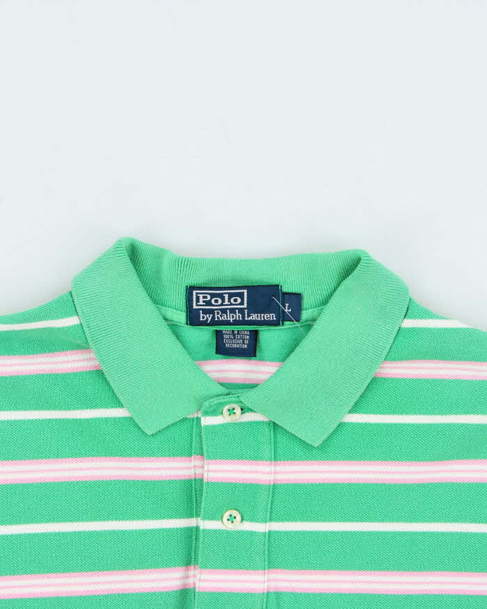 Vintage Y2K 00s Polo Ralph Lauren Striped Polo Shirt - L