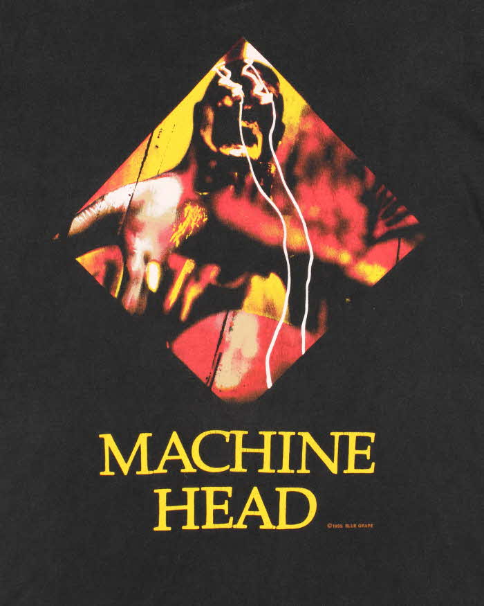Vintage 1995 Blue Grape Machine Head Burn My Eyes Long Sleeve Band T-shirt - L