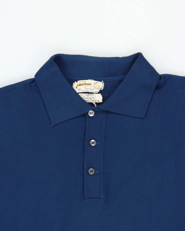 Vintage 1970s Puritan Merino Wool Short Sleeve Polo Shirt - XL