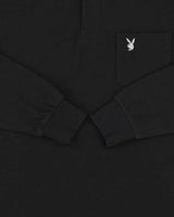 Vintage Y2K 00s Playboy Embroidered Pocket Long Sleeve Polo Shirt - L