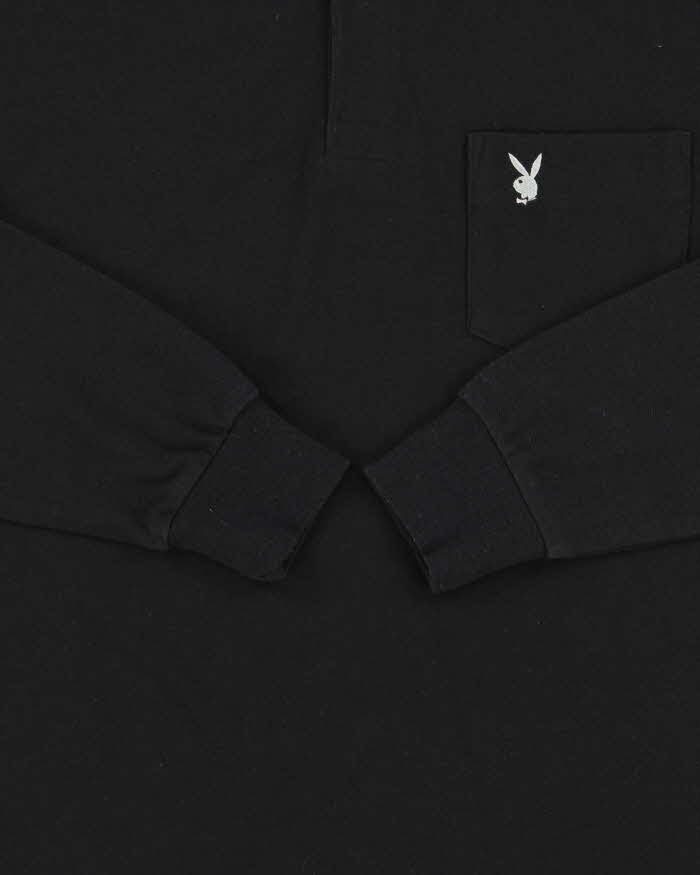 Vintage Y2K 00s Playboy Embroidered Pocket Long Sleeve Polo Shirt - L