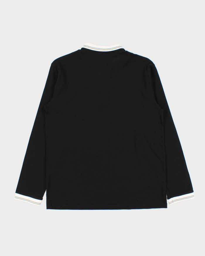 Vintage Y2K 00s Fred Perry Metallic Embroidered Long Sleeve Polo Shirt - M