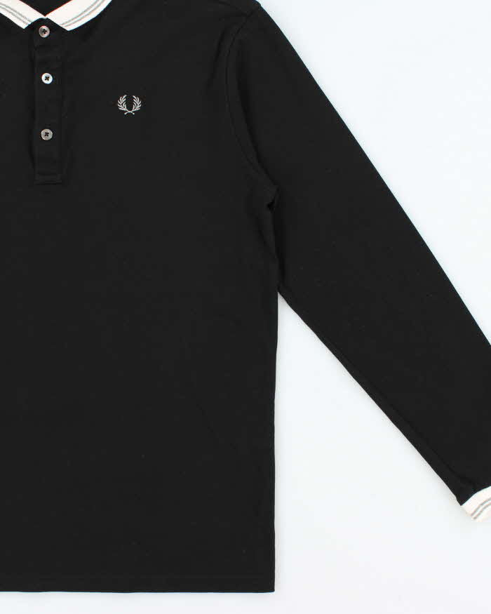 Vintage Y2K 00s Fred Perry Metallic Embroidered Long Sleeve Polo Shirt - M