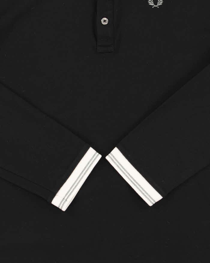 Vintage Y2K 00s Fred Perry Metallic Embroidered Long Sleeve Polo Shirt - M