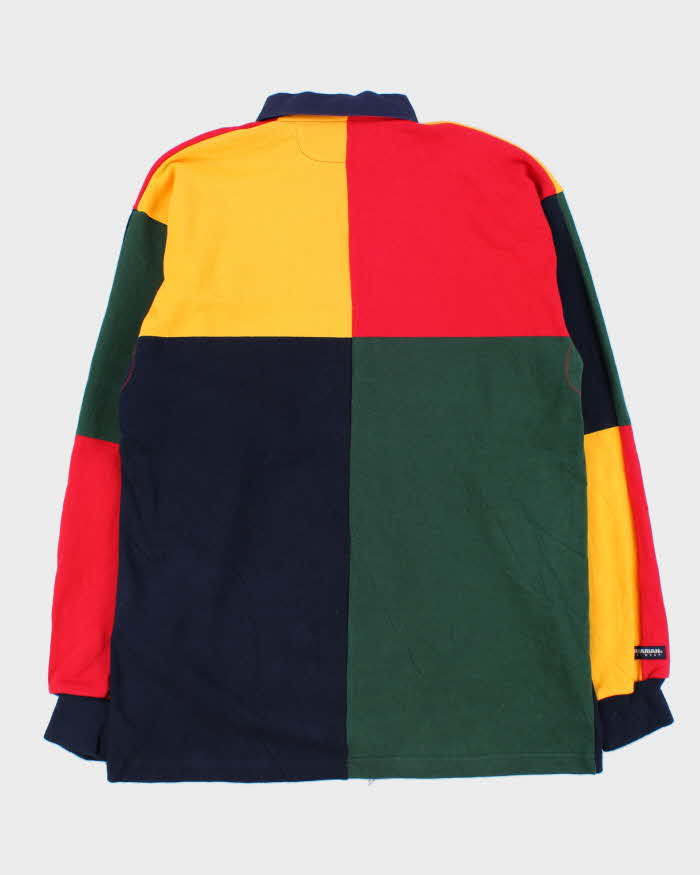 Vintage 1990s Barbarian University Of Toronto Colourblock Heavyweight Long Sleeve Rugby Shirt - XL