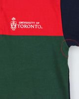 Vintage 1990s Barbarian University Of Toronto Colourblock Heavyweight Long Sleeve Rugby Shirt - XL