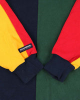 Vintage 1990s Barbarian University Of Toronto Colourblock Heavyweight Long Sleeve Rugby Shirt - XL