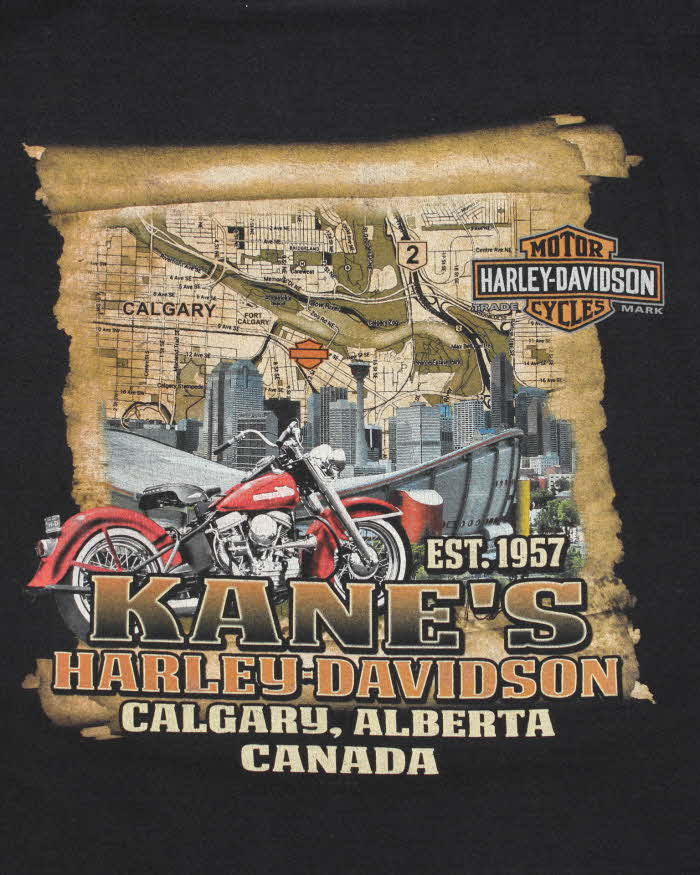 Vintage Harley Davidson Devil Rider Kane's Calgary Crewneck T-Shirt - 2XL