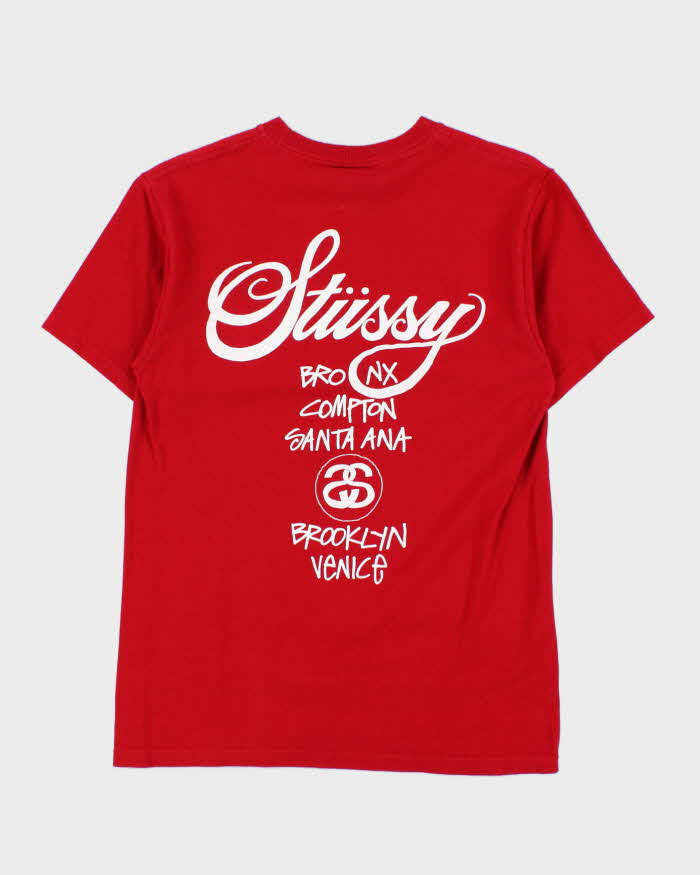 Vintage Stussy Big Cities Logo Crewneck T-Shirt - S