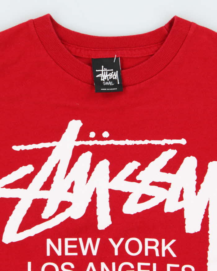 Vintage Stussy Big Cities Logo Crewneck T-Shirt - S