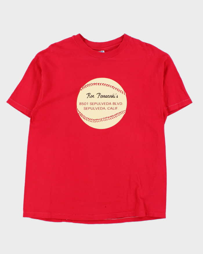 Vintage 1990s Ron Perranoski's Hanes Beefy Single Stitch Made In USA Crewneck T-Shirt - L