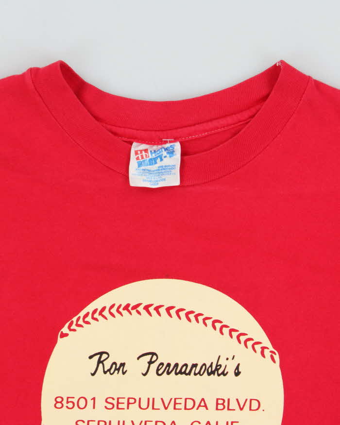 Vintage 1990s Ron Perranoski's Hanes Beefy Single Stitch Made In USA Crewneck T-Shirt - L