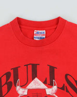 Vintage 1992 Chicago Bulls Trench Ultra USA Single Stitch Crewneck T-Shirt - M