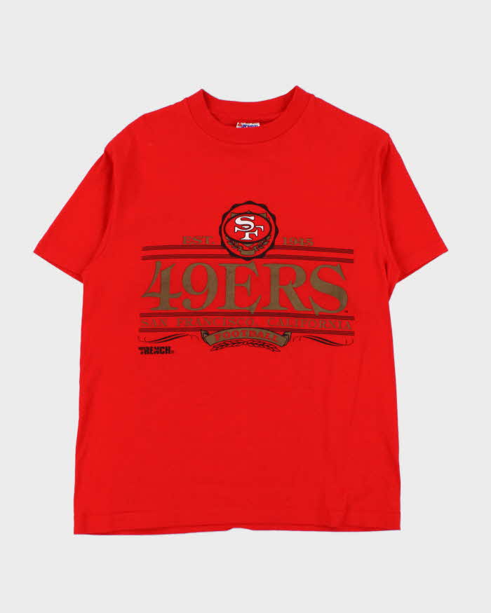Vintage 1990 San Francisco 49ers Trench Ultra USA Single Stitch Crewneck T-Shirt - M