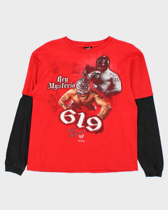 Vintage 2008 Hybrid WWE Ray Mysterio 619 Double Layer Long-Sleeve T-Shirt - M
