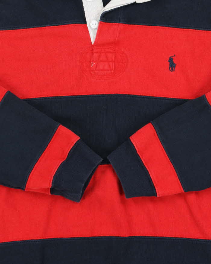 Vintage 1990s Polo Ralph Lauren Striped Long Sleeve Rugby Shirt - M
