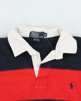 Vintage 1990s Polo Ralph Lauren Striped Long Sleeve Rugby Shirt - M