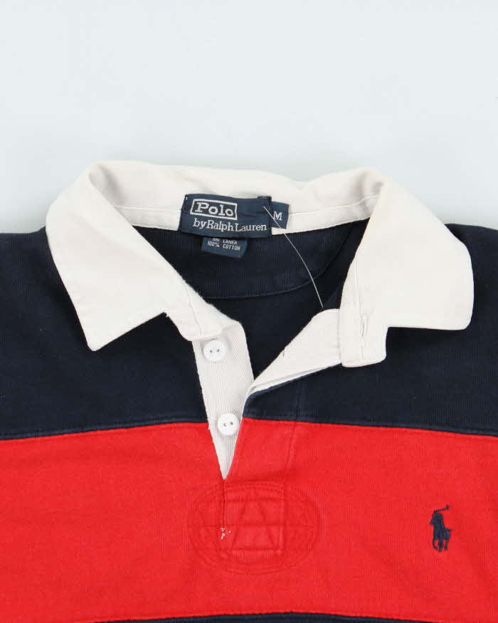 Vintage 1990s Polo Ralph Lauren Striped Long Sleeve Rugby Shirt - M