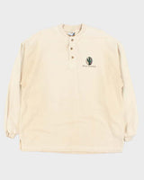 Vintage 1990s Crazy Shirts Palm Springs Ribbed Oversized Long Sleeve Henley T-Shirt - S