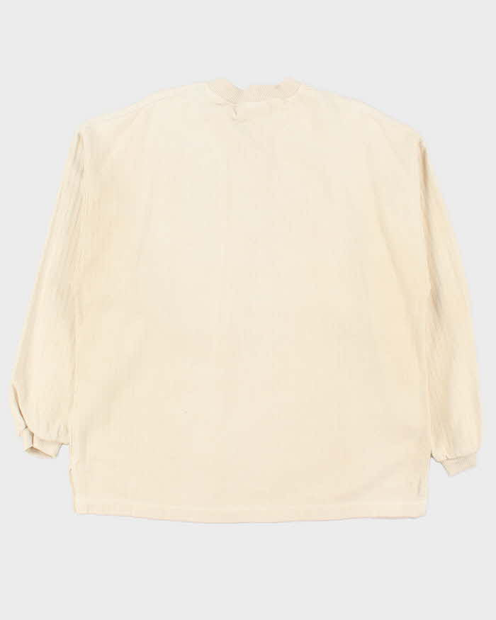 Vintage 1990s Crazy Shirts Palm Springs Ribbed Oversized Long Sleeve Henley T-Shirt - S