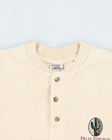 Vintage 1990s Crazy Shirts Palm Springs Ribbed Oversized Long Sleeve Henley T-Shirt - S