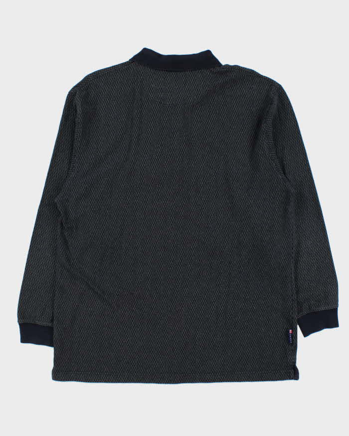 Vintage 1990s Chaps Ralph Lauren Patterned Long Sleeve Polo Shirt - L