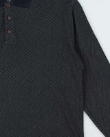 Vintage 1990s Chaps Ralph Lauren Patterned Long Sleeve Polo Shirt - L