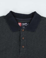 Vintage 1990s Chaps Ralph Lauren Patterned Long Sleeve Polo Shirt - L