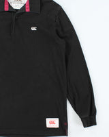 Vintage 00s Canterbury Black Long Sleeve Rugby Shirt - M