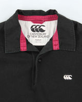 Vintage 00s Canterbury Black Long Sleeve Rugby Shirt - M
