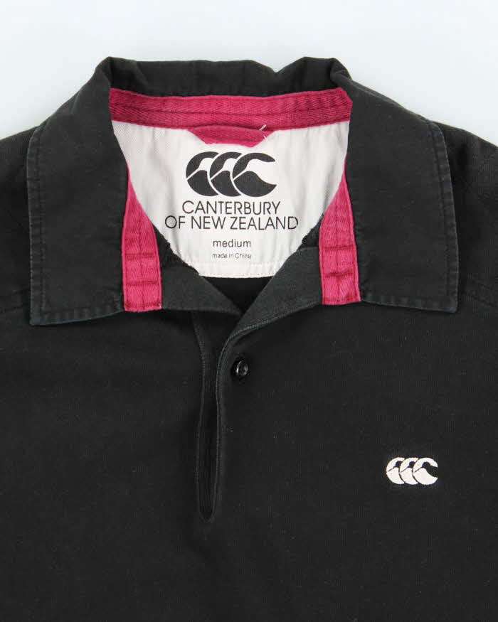 Vintage 00s Canterbury Black Long Sleeve Rugby Shirt - M