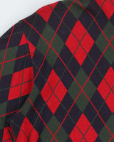 Vintage 1990s Polo Ralph Lauren Argyle Print Long Sleeve Polo Shirt - M