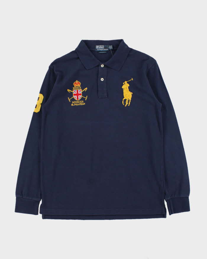 Vintage Y2K 00s Polo Ralph Lauren Large Pony Long Sleeve Polo Shirt - L