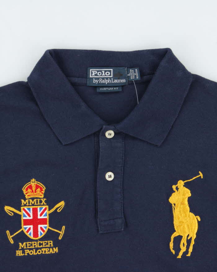 Vintage Y2K 00s Polo Ralph Lauren Large Pony Long Sleeve Polo Shirt - L