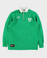 Vintage 1996 Nike Premier Ireland RFC Home Long Sleeve Rugby Shirt - S
