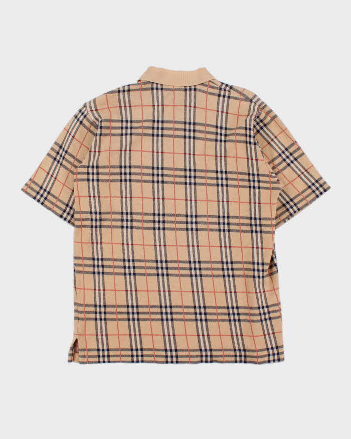 Vintage 1990s Burberry Novacheck Short Sleeve Polo Shirt - L