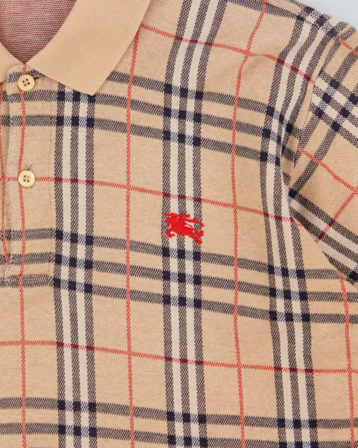 Vintage 1990s Burberry Novacheck Short Sleeve Polo Shirt - L