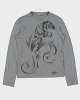 Vintage Y2K 00s Versace Jeans Tiger Print Long Sleeve T-Shirt - M