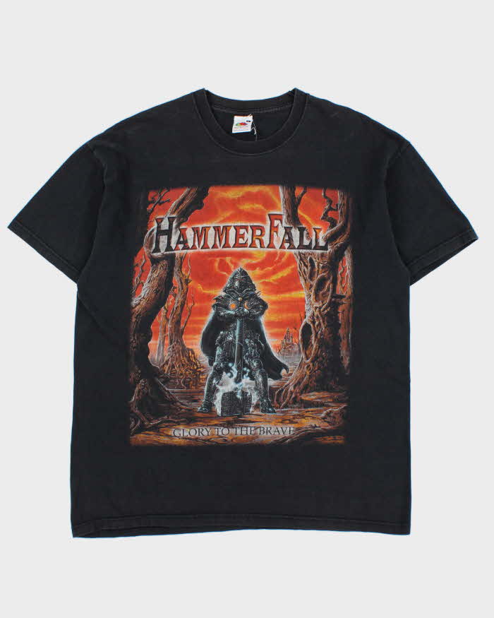 Vintage 00s HammerFall 'Glory To The Brave' Debut Album Metal Crewneck T-Shirt - L